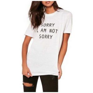 missguided sorry i am not sorry t shirt top oversized new with tag s/m